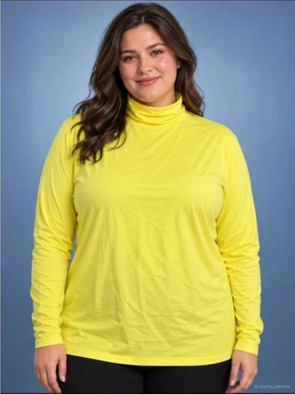 Source Unknown Bright Yellow Turtleneck Long Sleeve Top